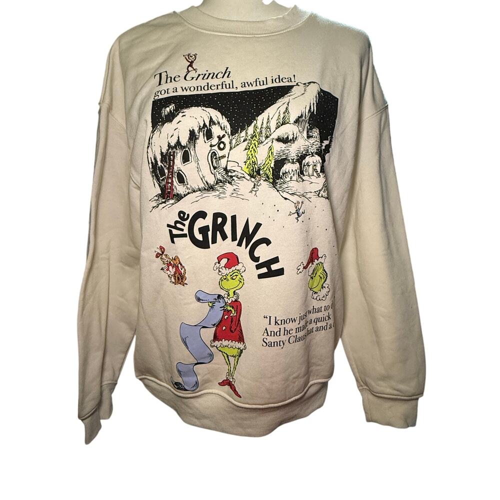 Dr. Seuss The Grinch Christmas Storybook Graphic Sweatshirt, Unisex Medium